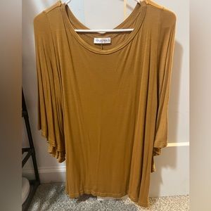 Bell sleeve tan blouse